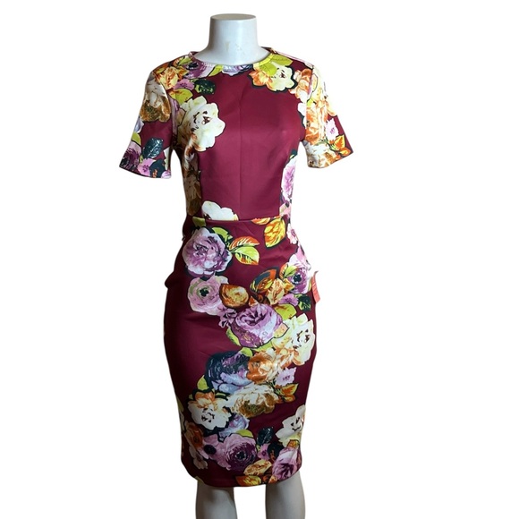 ASOS Dresses & Skirts - ASOS Sheath Dress Floral Short Sleeve Size 6 Floral Cottagecore Summer Coquette